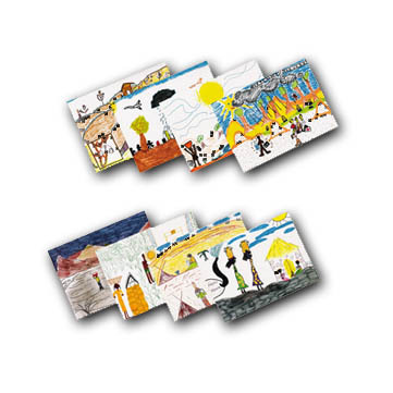 Cartes dessinées x8